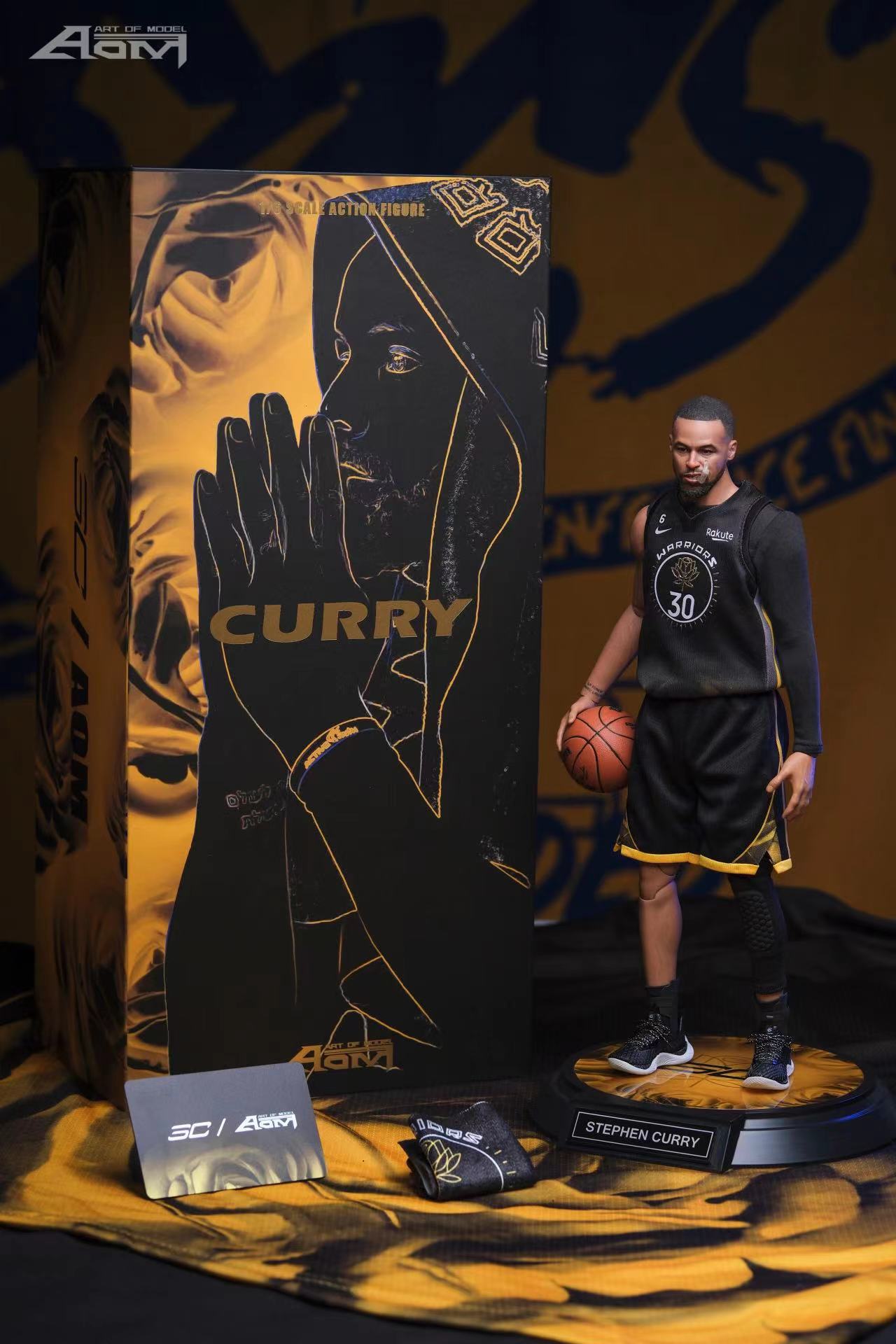 PRE-ORDER AOM TOYS Studio - NBA Black Arm Wardell Stephen Curry Golden Rose 1/6 Action Figure
