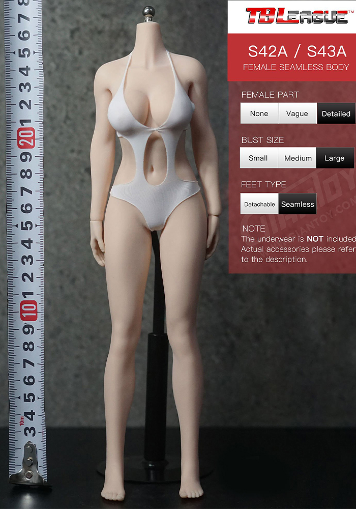 In-stock 1/6 TBLeague European Female Seamless Body Undetachable Feet S42A S43A