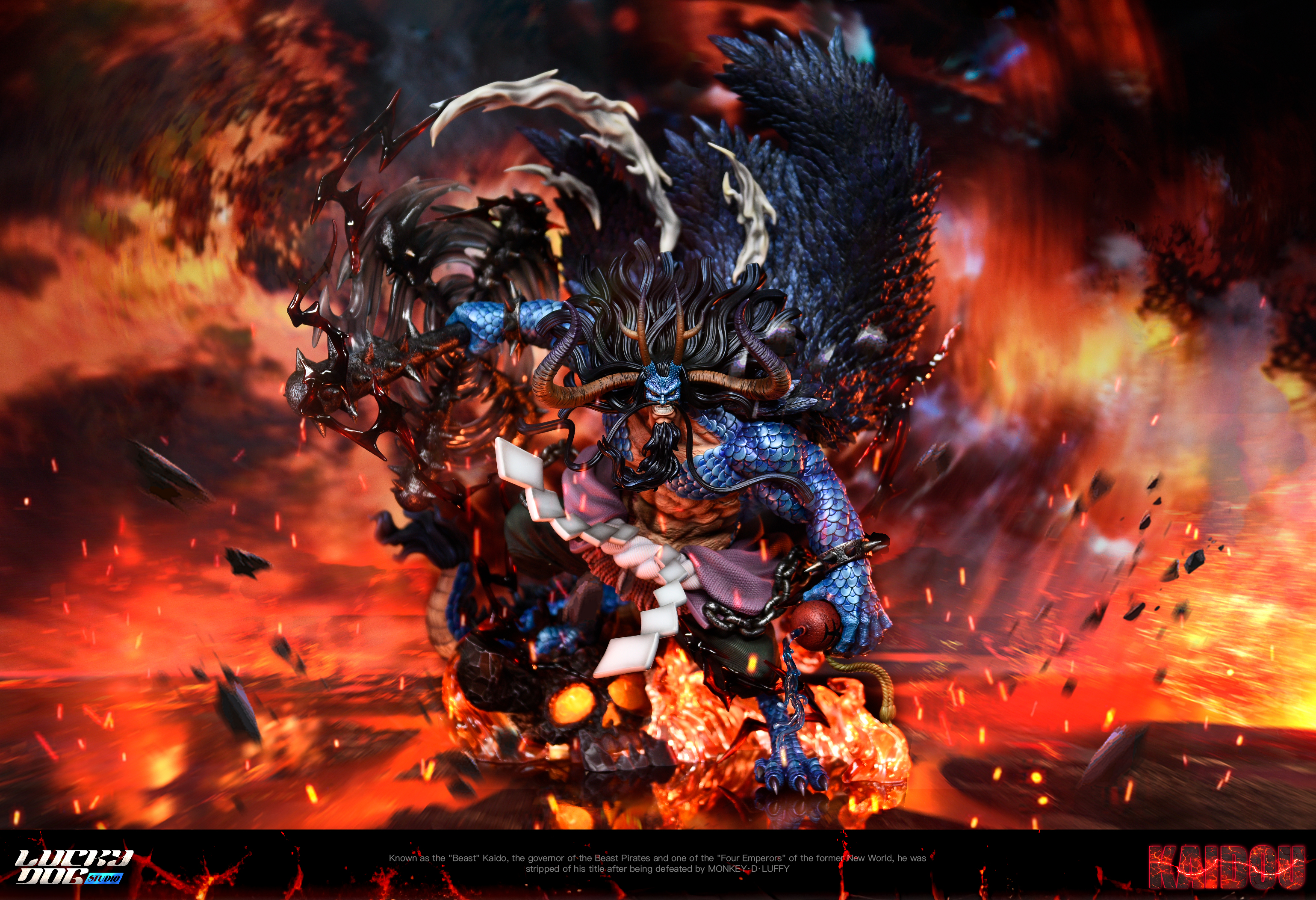 PRE-ORDER LuckyDog Studio - One Piece Yonko Hundred Beasts Kaido (Human-Beast Form) 1/4 & 1/6 Statue(GK)