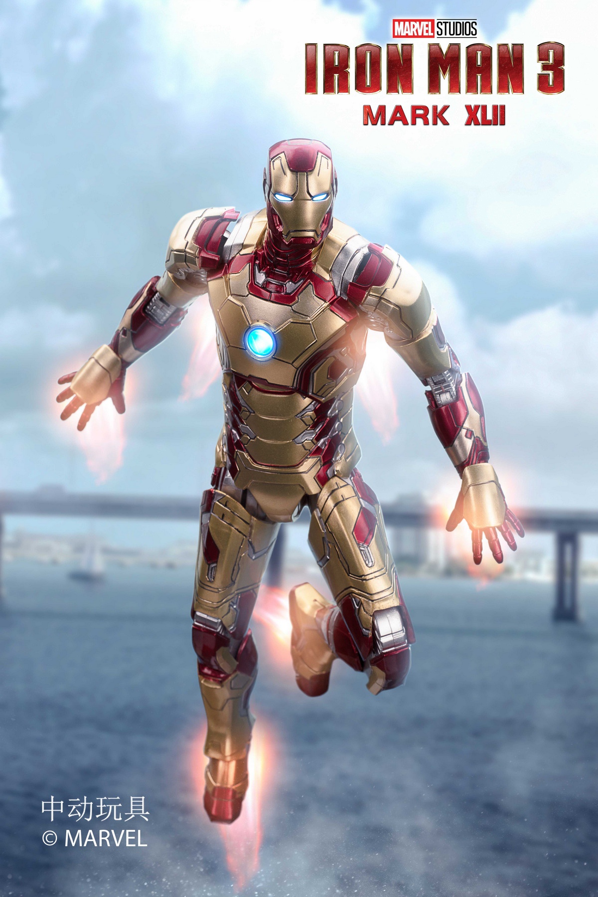 IN-STOCK Marvel Studio Iron Man 3 Mark Xlii (M K42 1907-42) 1/10 Action Figure