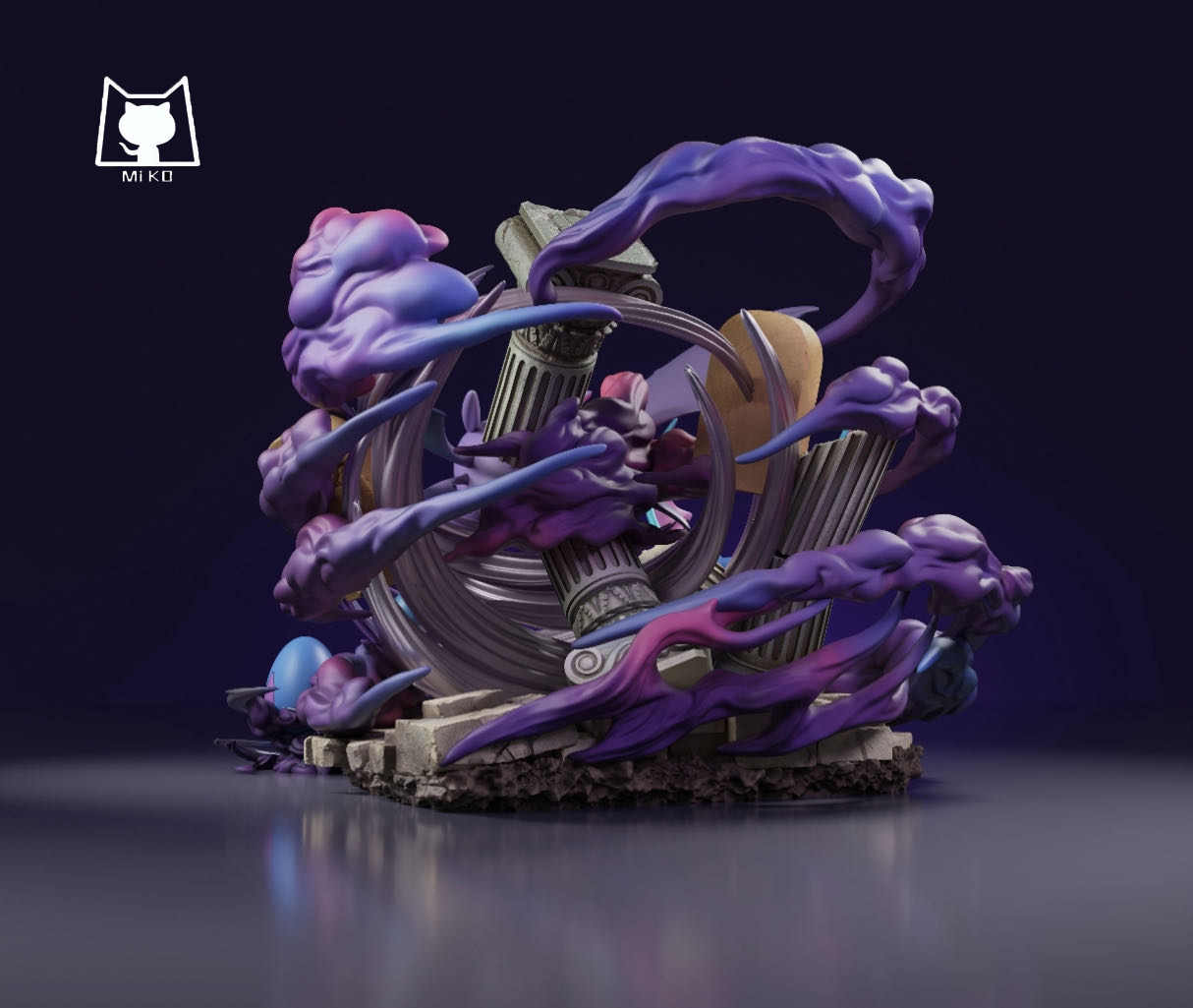 PRE-ORDER MiKo Studio - Pokemon 1/20 Scale World Zukan & Standard Version Evolution Family Series Crobat Set with LED StatueGK