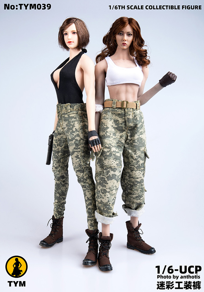 TYM039 1/6 Men's and women's Vest camouflage pants Clothing model suit