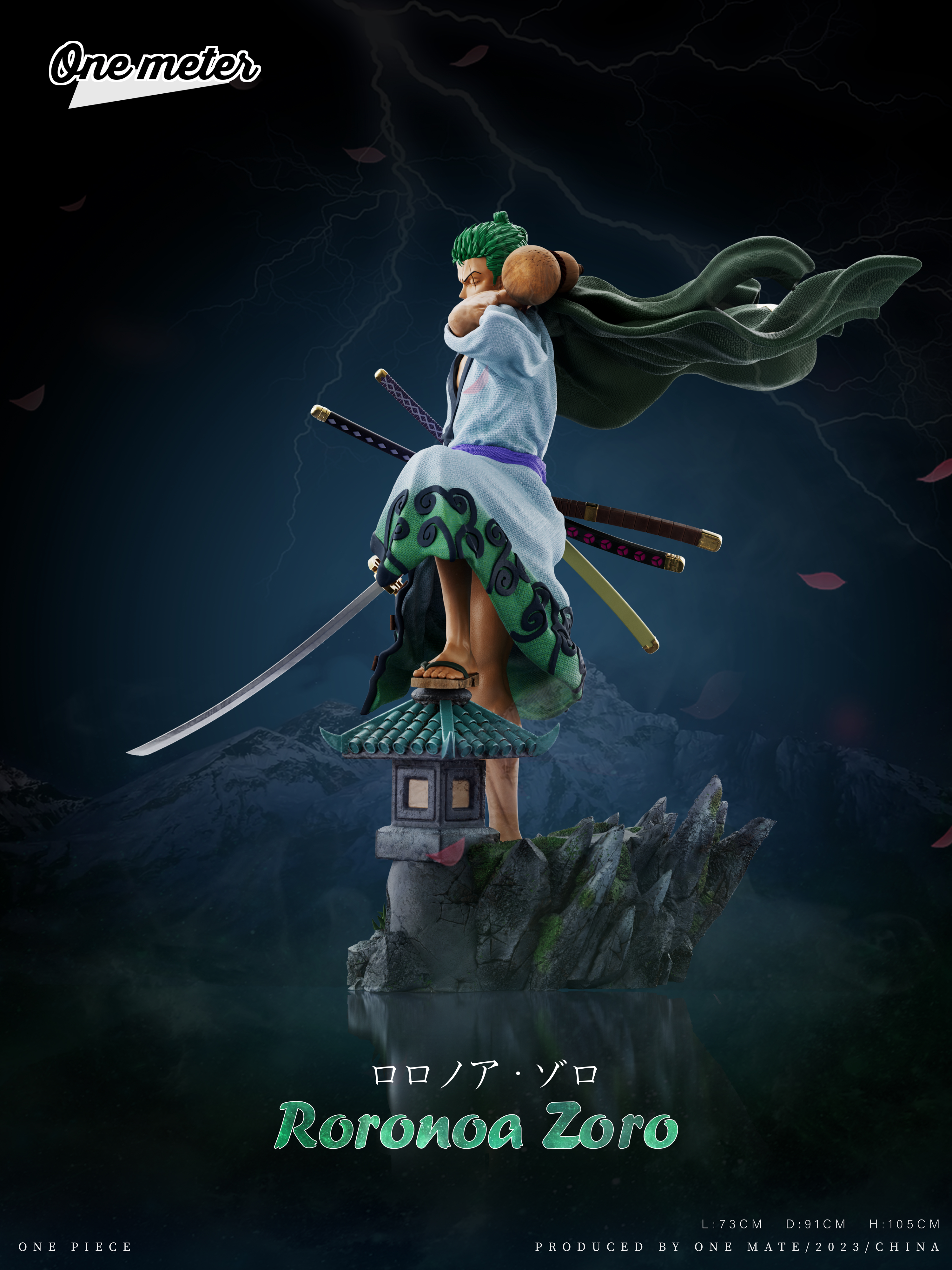 PRE-ORDER One Meter Studio - One Piece Wano Country Cloak Zoro 1/2 Statue(GK)