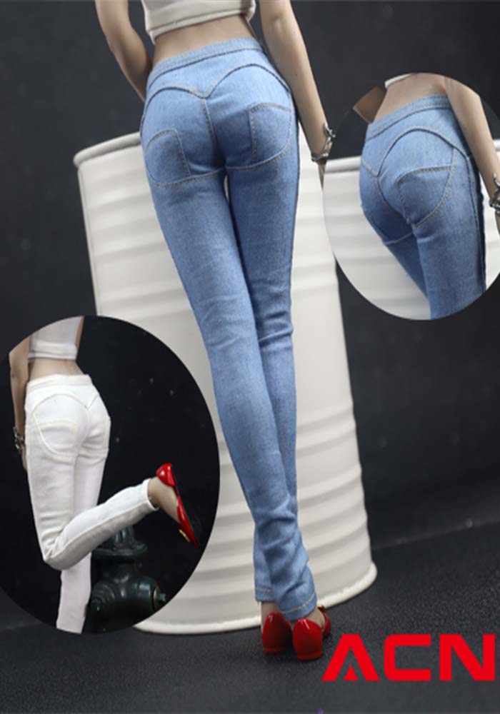 ACNTOYS ACN003 1/6 Female tight denim pants casual pants fit 12inch female plain body