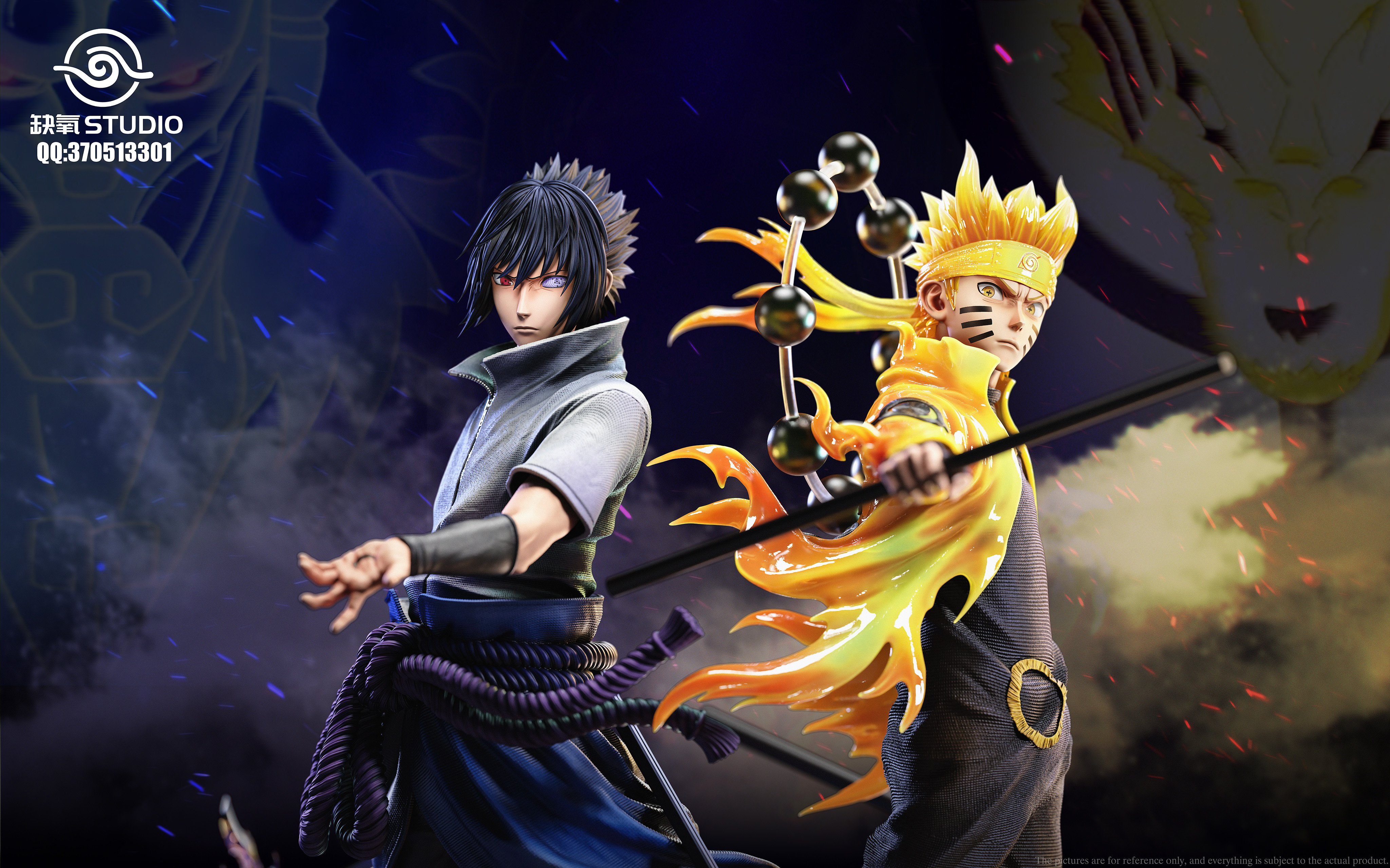 PRE-ORDER QueYang Studio - Naruto Uzumaki Naruto & Uchiha Sasuke 1/4 & 1/6 Statue(GK)