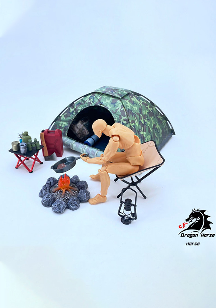 PEPATAMA 1/12 Tent Set M-008 Camping Equipment Set DH-E002 Scene Accessories without Figure Modle for Fans Collection