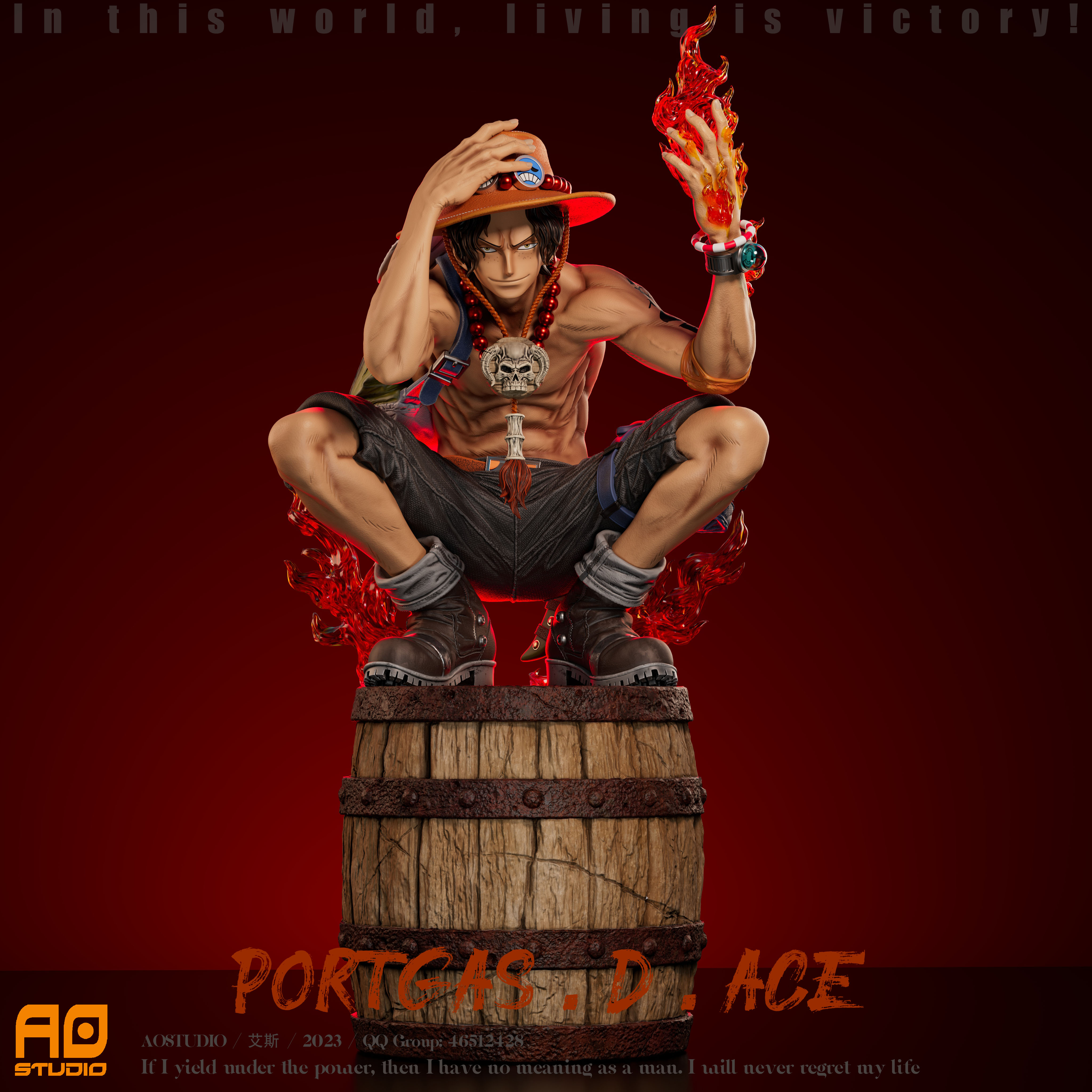 PRE-ORDER AO STUDIO Oversized One Piece Portgas·D· Ace 1/3 & 1/6 StatueGK
