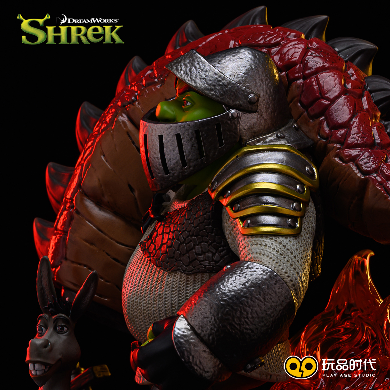 PRE-ORDER Play Age Studio Shrek Licensed Monster Shrek Fighting the Dragon (PAS0006 ) Statue(GK)