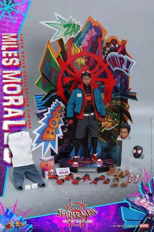 【IN STOCK】Hottoys MMS567 Spider-Man Into the Spider-Verse Miles Morales 1/6 Action Figure