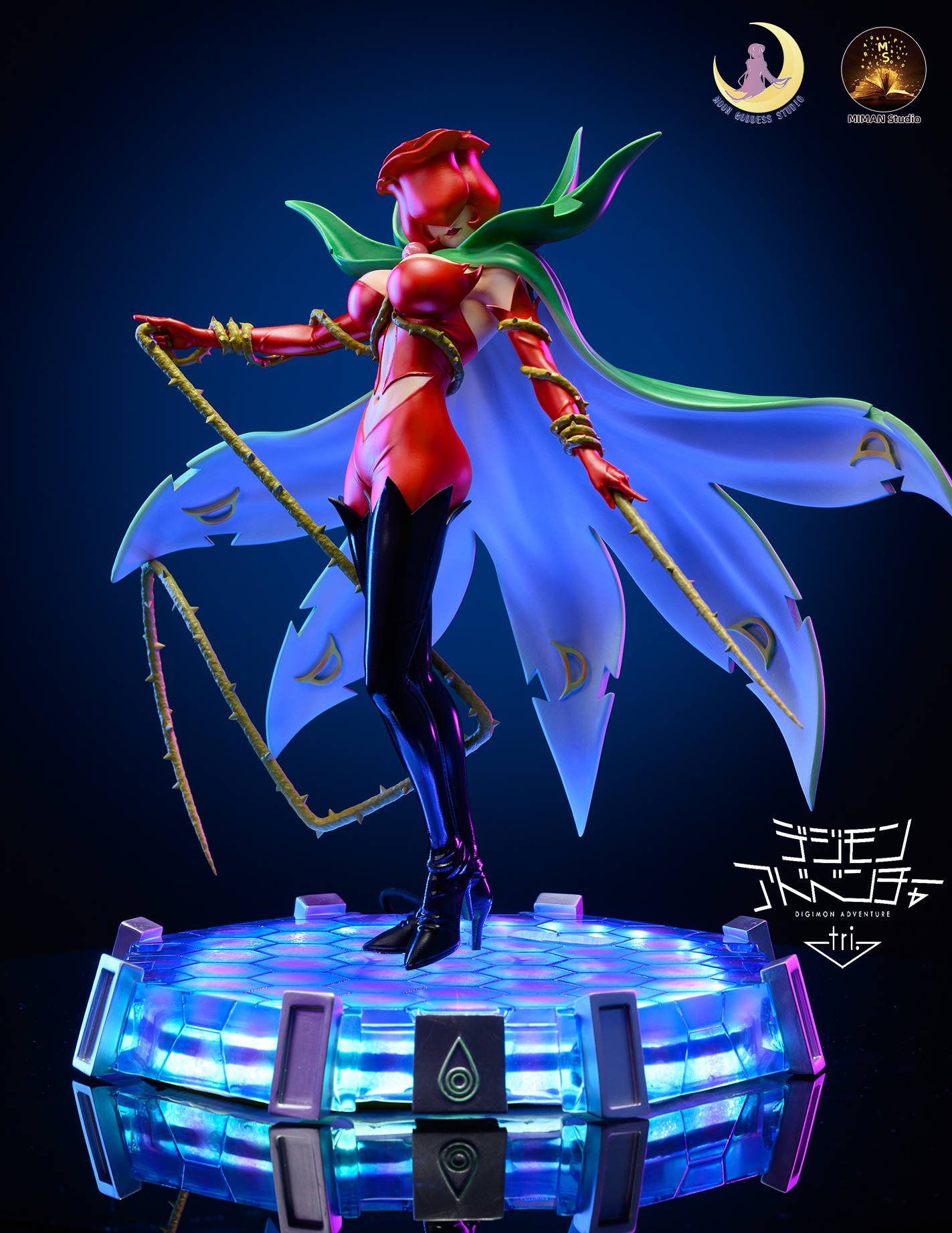 PRE-ORDER Moon Goodess & Miman STUDIO Rosemon with LED Digimon Statue(GK) (Adlut 18+)