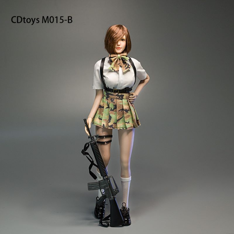 CDtoys M015 1/6 Female Soldier Tactical JK Python Uniform Skirt Pleated Skirt Armed Girl Suit