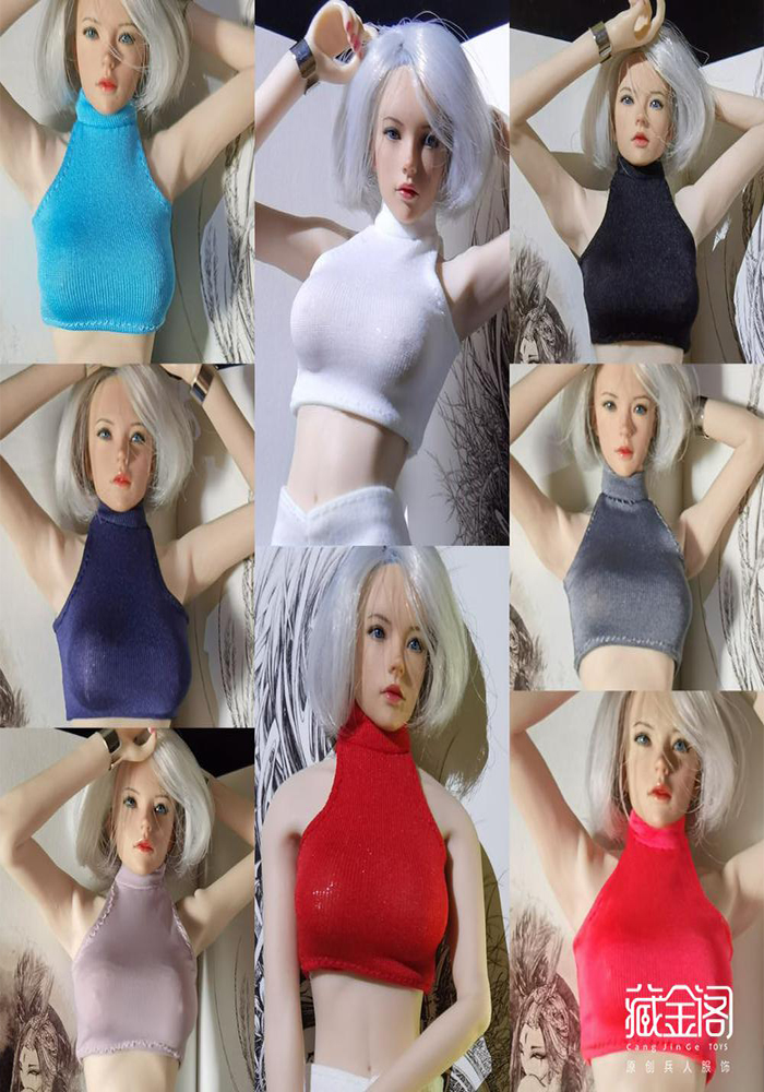 CJG-W034 1/6 Female soldier's tight T-shirt bottomed vest for 12inch female action figure