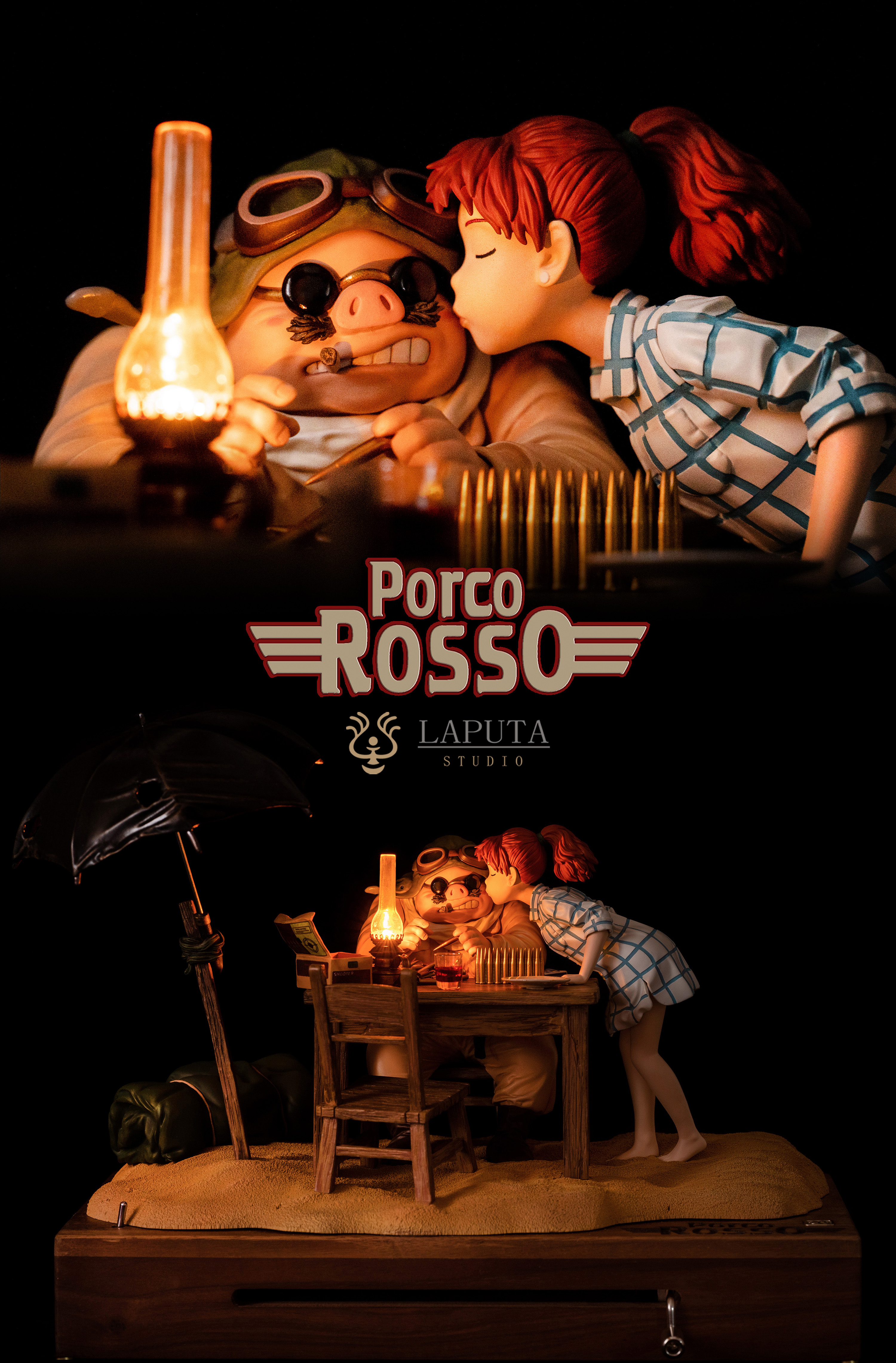 PRE-ORDER LAPUTA Studio - Porco Rosso - Music Box of Porco Rosso with LED & Sound Statue(GK)