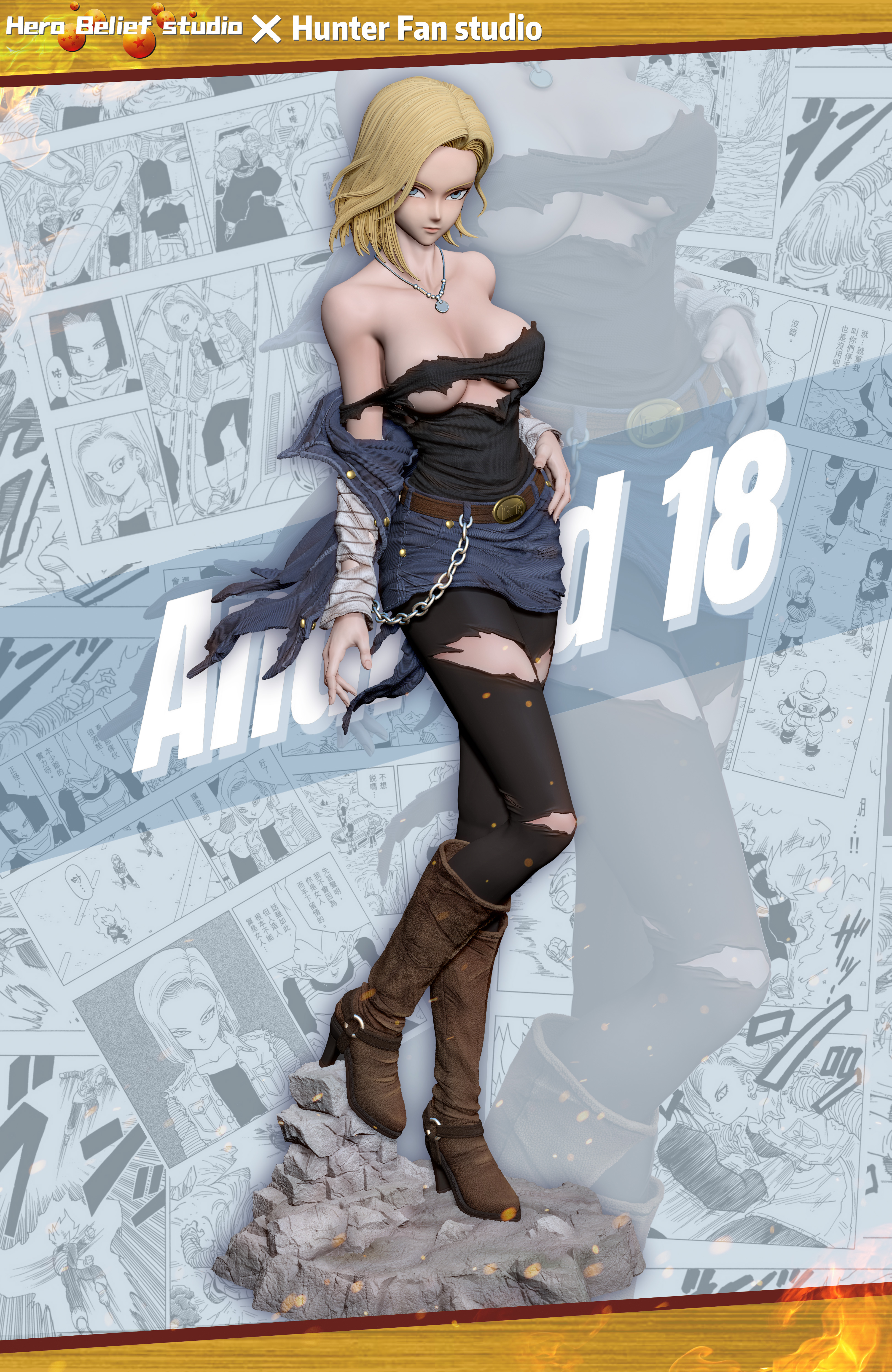 PRE-ORDER Hero Belief X Hunter Fan Studio DRAGON BALL Android 18 1/6 & 1/4 Statue(GK) (Adult 18+)