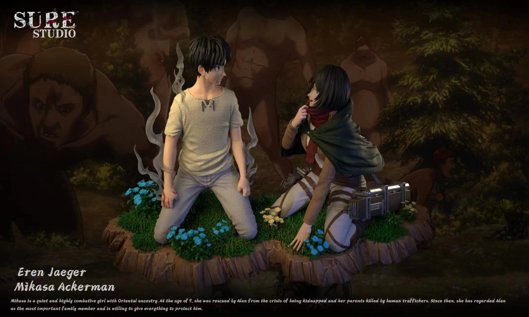 PRE-ORDER Sure studio - Attack on Titan Eren & Mikasa Scarf 2.0 1/6 Statue(GK)