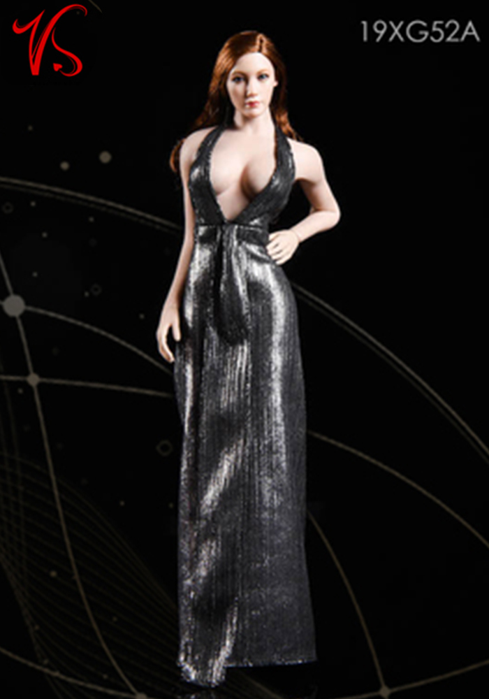 VSTOYS 19XG52 1/6 Goddess evening dress Deep V dress Suitable for glued female plain body