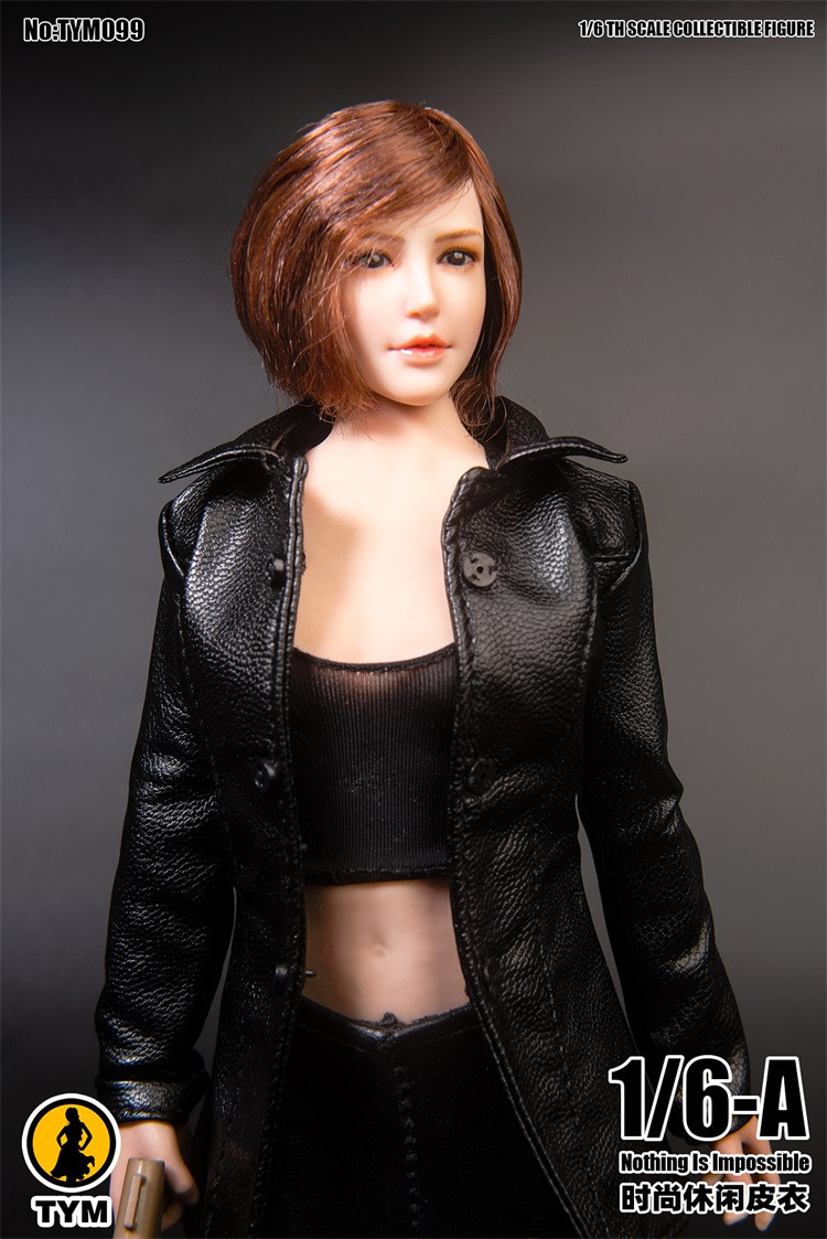 【In Stock】Tianyimei TYM099 1/6 Medium length leather coat Female soldier clothing Suitable for 12 inch female soldiers