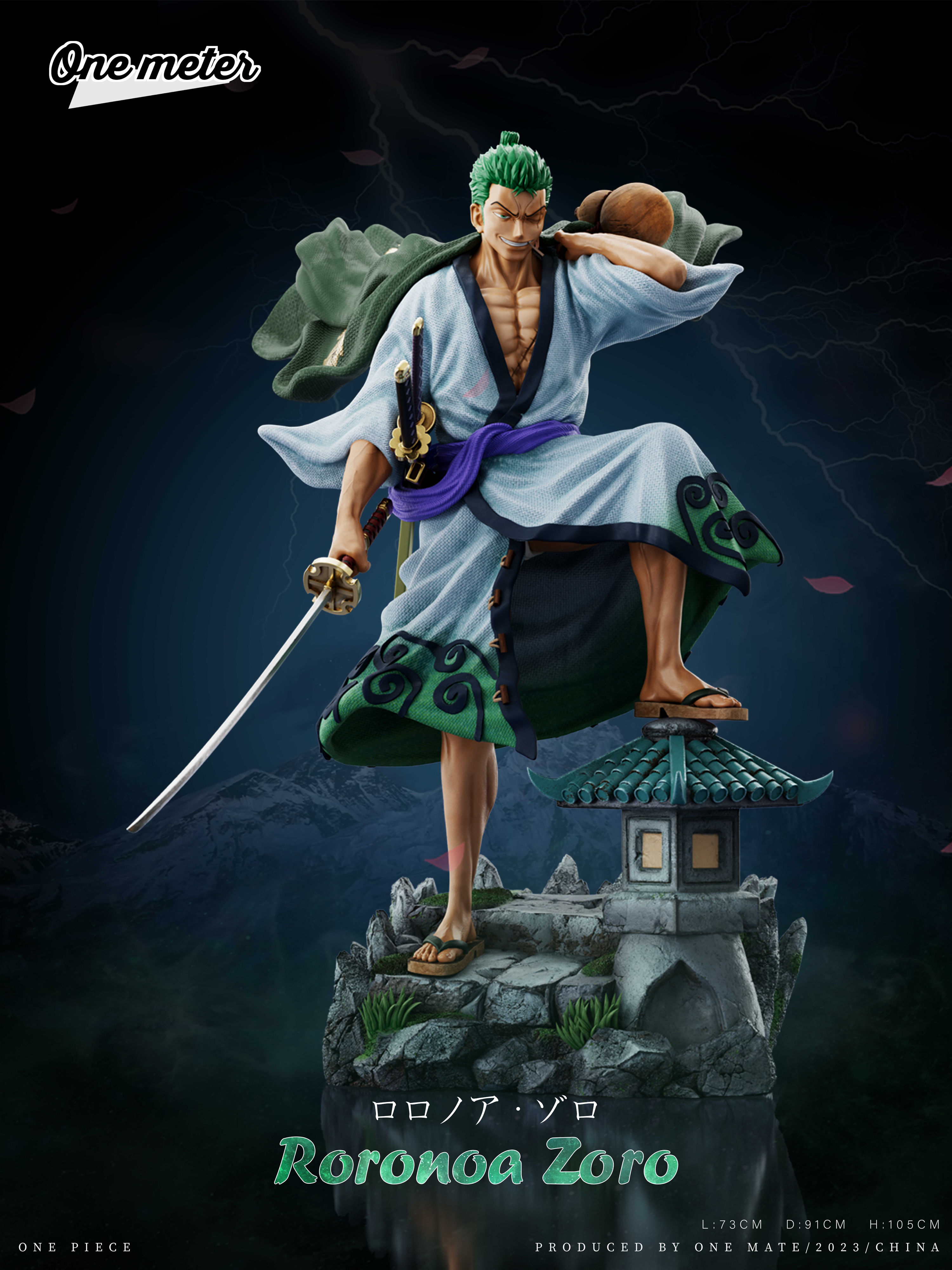 PRE-ORDER One Meter Studio - One Piece Wano Country Cloak Zoro 1/2 Statue(GK)