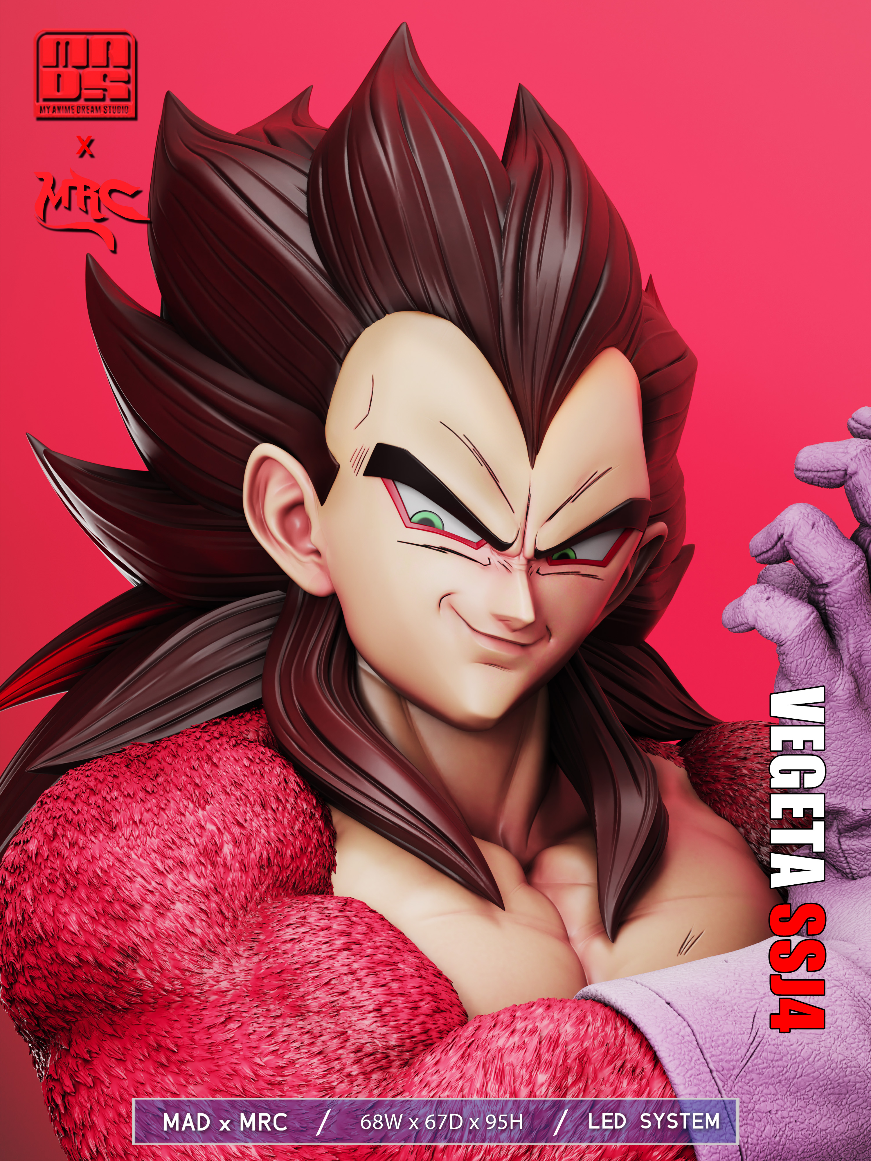 PRE-ORDER MAD x MRC Studio - Dragonball - Super Saiyan 4 Vegeta 1/1 Bust Statue(GK)
