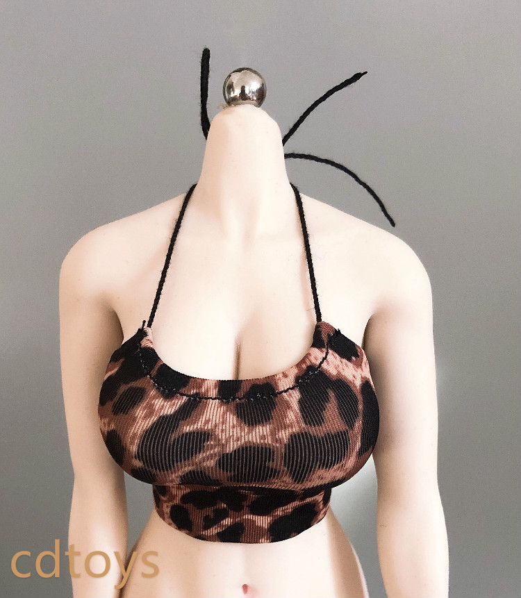 cdtoys 1/6 trendy sexy leopard-print slanted shoulder dress suitable for rubberized female soldiers in stock