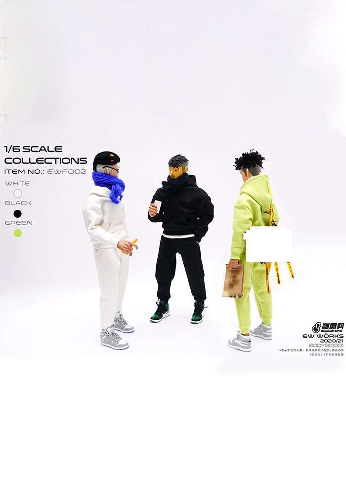 CPC001 In stock CPOP CREW 1/6 male soldier clothing trendy sports sweater set