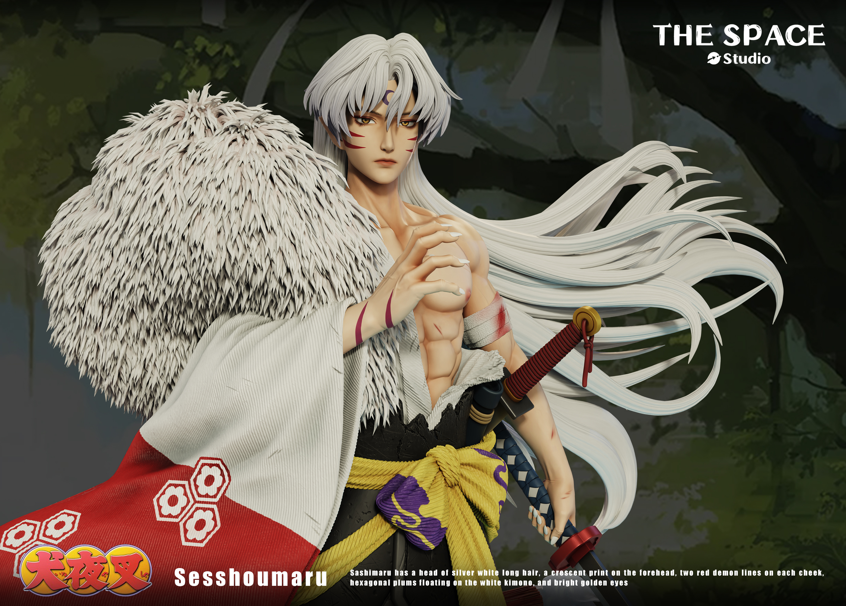 PRE-ORDER The Space Studio - InuYasha - Sesshoumaru with LED 1/6 StatueGK