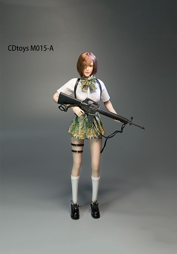 CDtoys M015 1/6 Female Soldier Tactical JK Python Uniform Skirt Pleated Skirt Armed Girl Suit