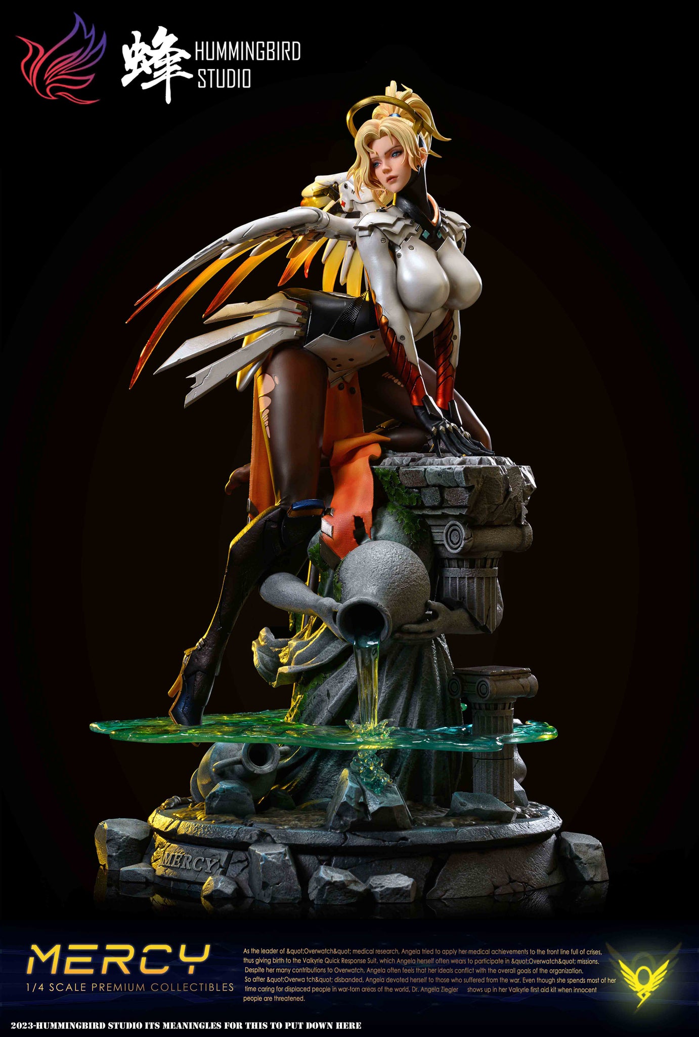 PRE-ORDER HummingBird Studio Mercy/ Angela Ziegler with LED Overwatch Statue(GK) (Adult 18+)