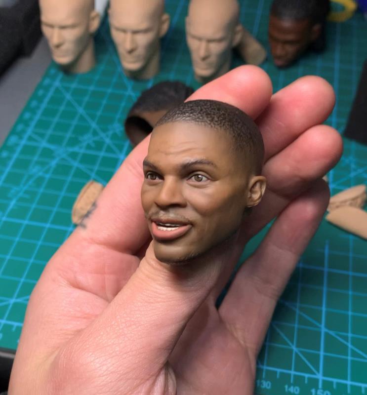 【In Stock】AOM 1/6 Russell Westbrook Smiling head carving Compatible with EB enterprise Head carving
