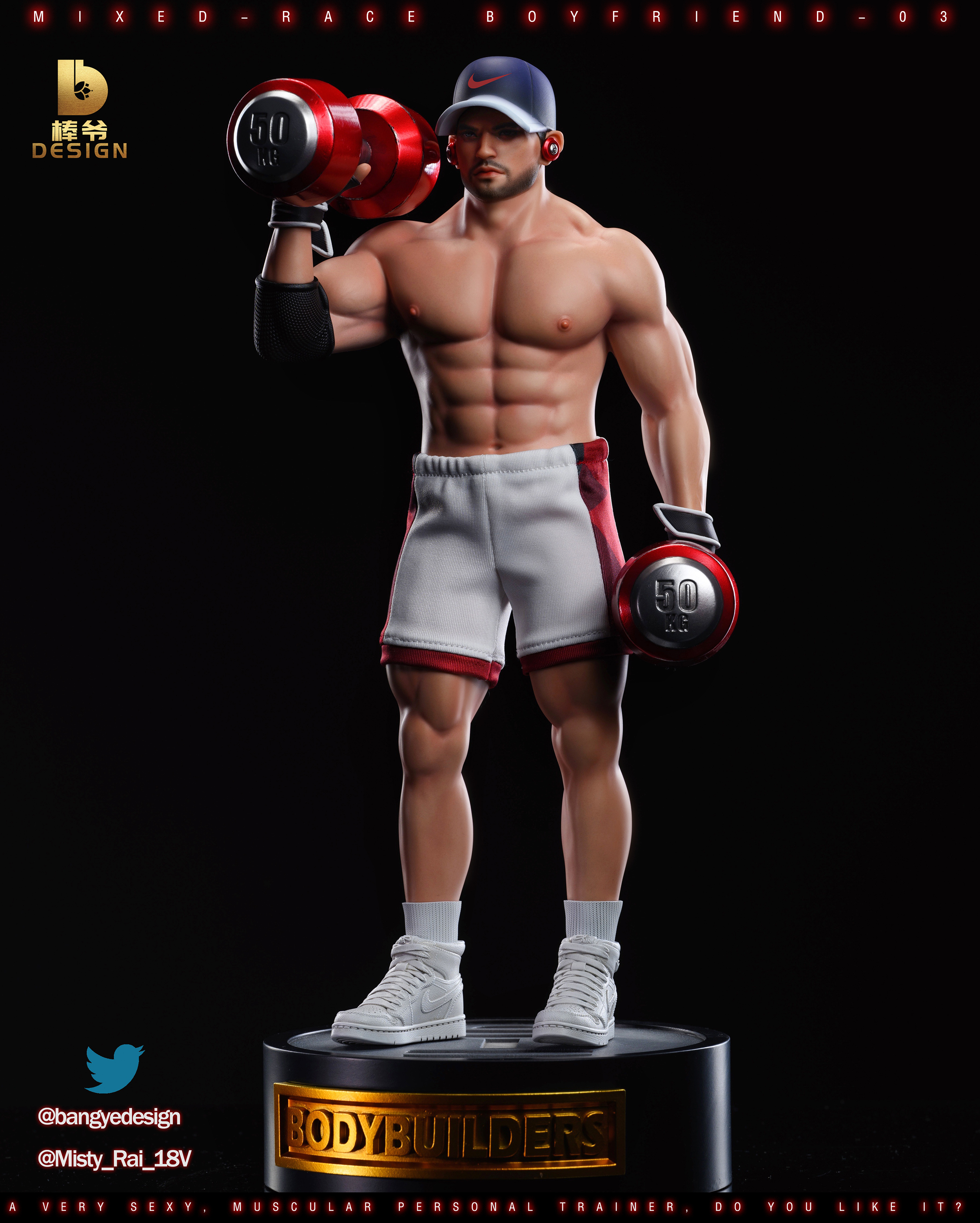 PRE-ORDER BANGYE Design Studio - Original Mixed-Race BoyFriend #3 BODYBUILDER Statue(GK) (Adult 18+)