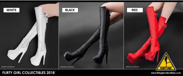 FLIRTY GIRL 1/6 FGC2018-4 WHITE FGC2018-5 BLACK FGC2018-6 RED FGC2018-7 WHITE FGC2018-8 BLACK FGC2018-9 RED High Heels Boots