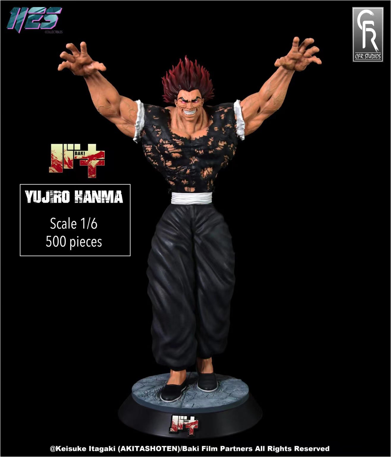 Pre-Order 1/6 Scale Licensed Yujiro Hanma - Baki the Grappler Resin Statue - CFR Studio