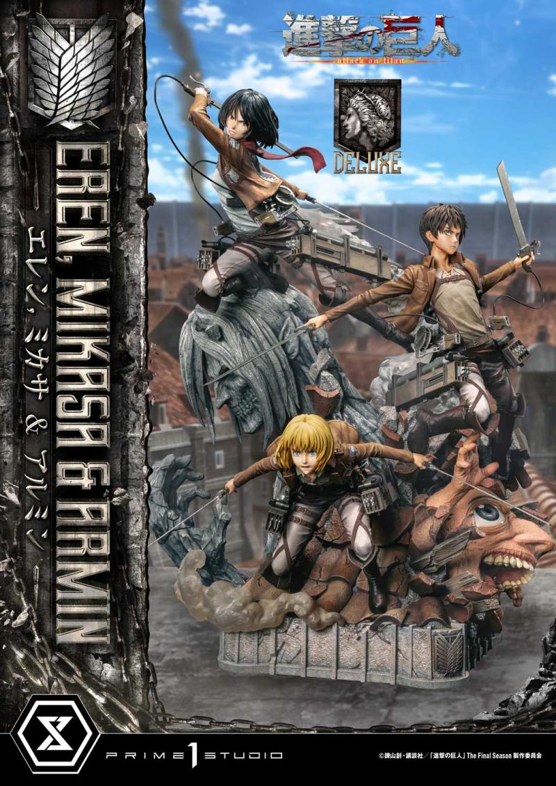 【Pre-order】Prime 1 Studio 1/4 Attack on Titan Eren Jaeger Mikasa·Ackerman Armin Arlert UPMAOT-01 statue