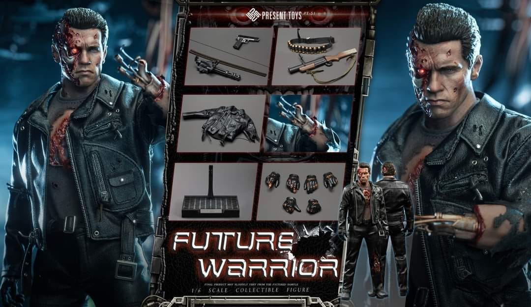 Pre-order Present Toys SP51 1/6 Damaged Future Warrior T800 Deluxe Version Action Figure