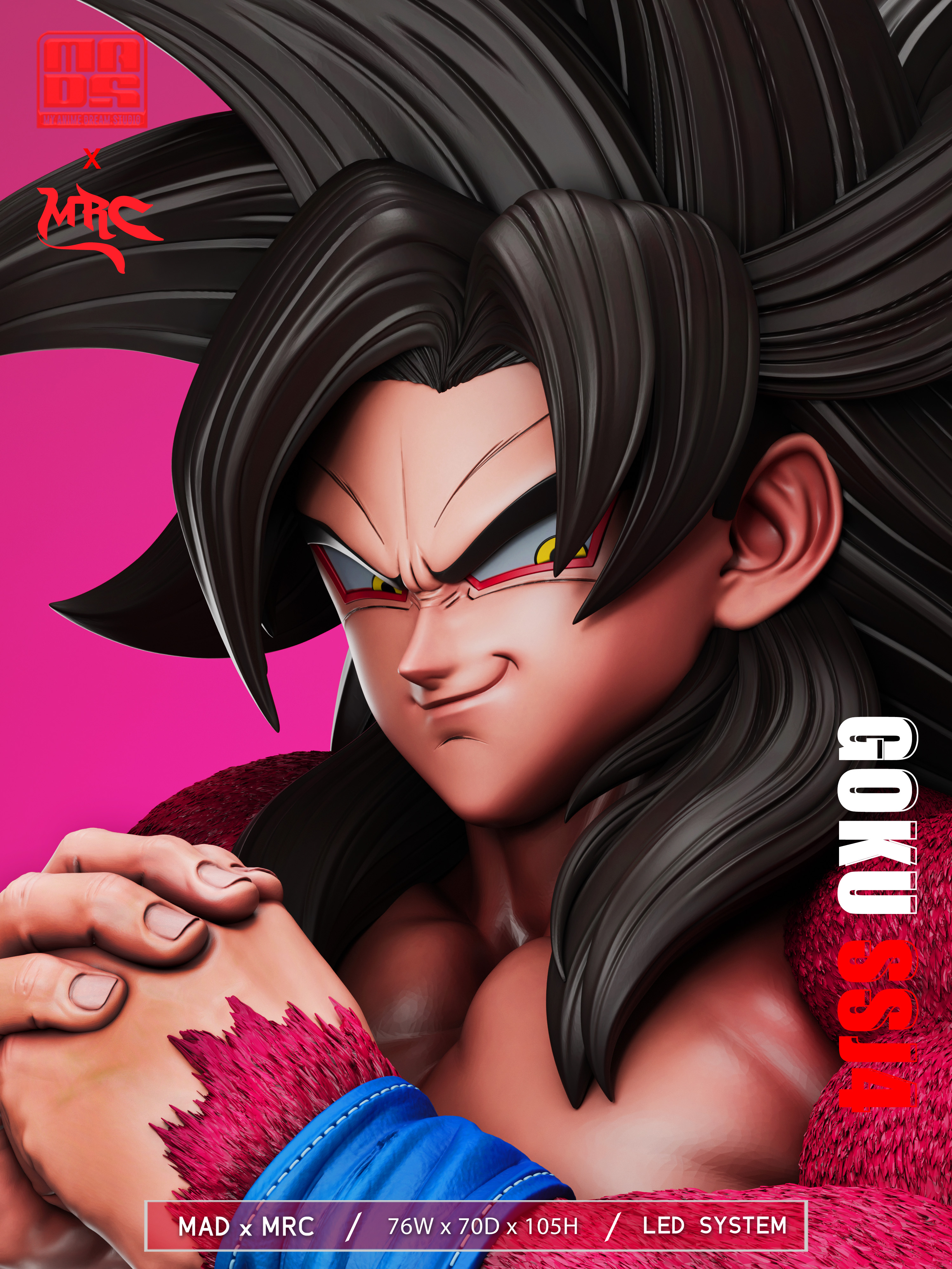 PRE-ORDER MAD x MRC Studio - Dragonball - Super Saiyan 4 Vegeta 1/1 Bust Statue(GK)
