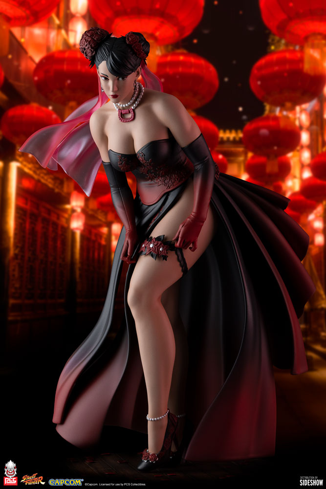 In-Stock Sideshow x PCS 1/4 Statue Street Fighter Chun-Li Wedding dress Version P1 Color909386& P2 Color9093862