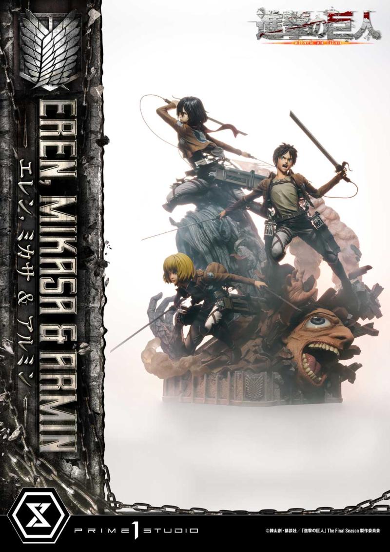 【Pre-order】Prime 1 Studio 1/4 Attack on Titan Eren Jaeger Mikasa·Ackerman Armin Arlert UPMAOT-01 statue