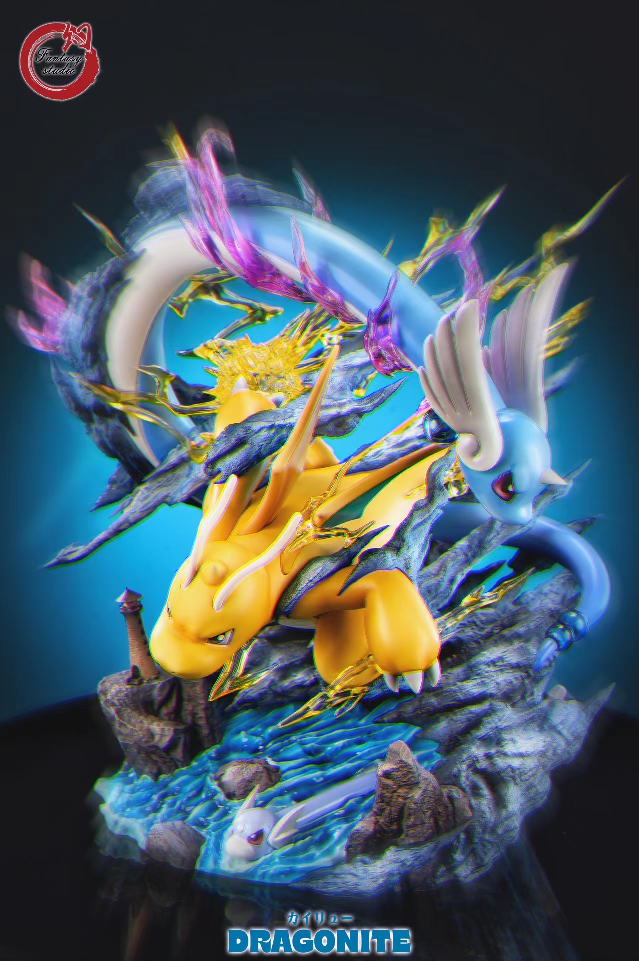PRE-ORDER Fantasy Studio - Pokemon - GX Evolution Series Dragonite Family with LED - Resin Statue(GK)