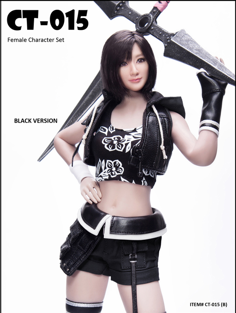 CAT TOYS CT015 1/6 Fighting Girl Cloth Suit Head Sculpt with Weapon Model Fit 12 Female Action Figure Body for Fans Collection
