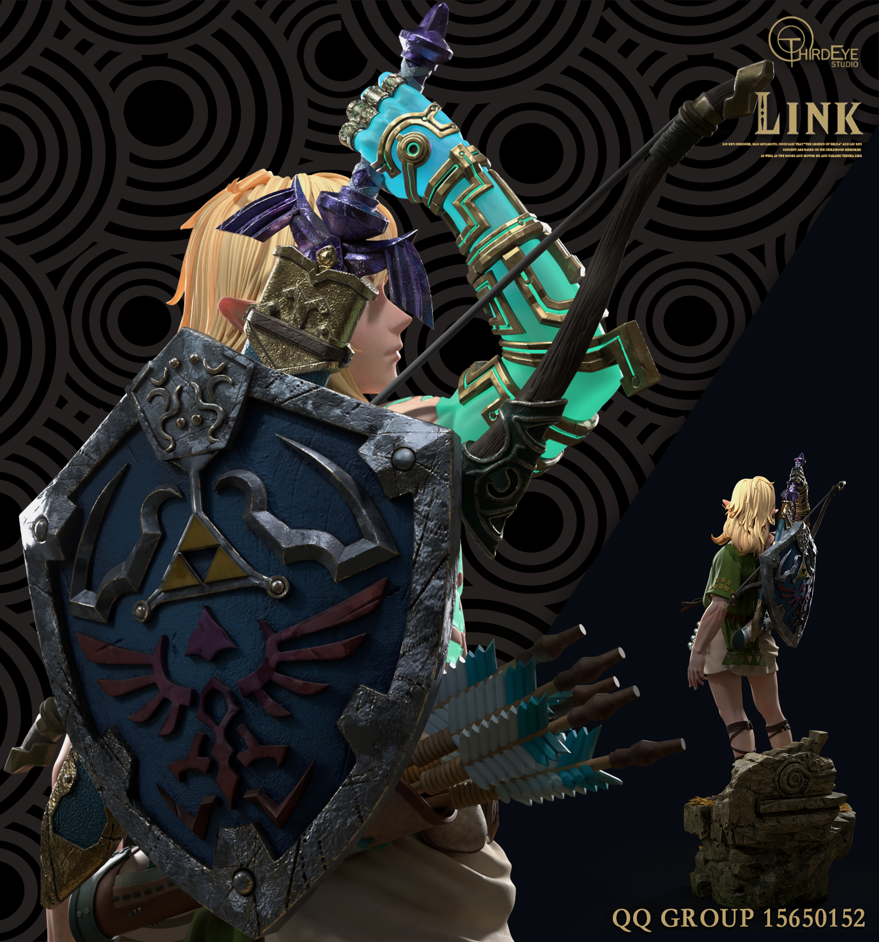PER-ORDER Third Eye studio Legend of Zelda LINK with LED 1/4 Statue(GK)