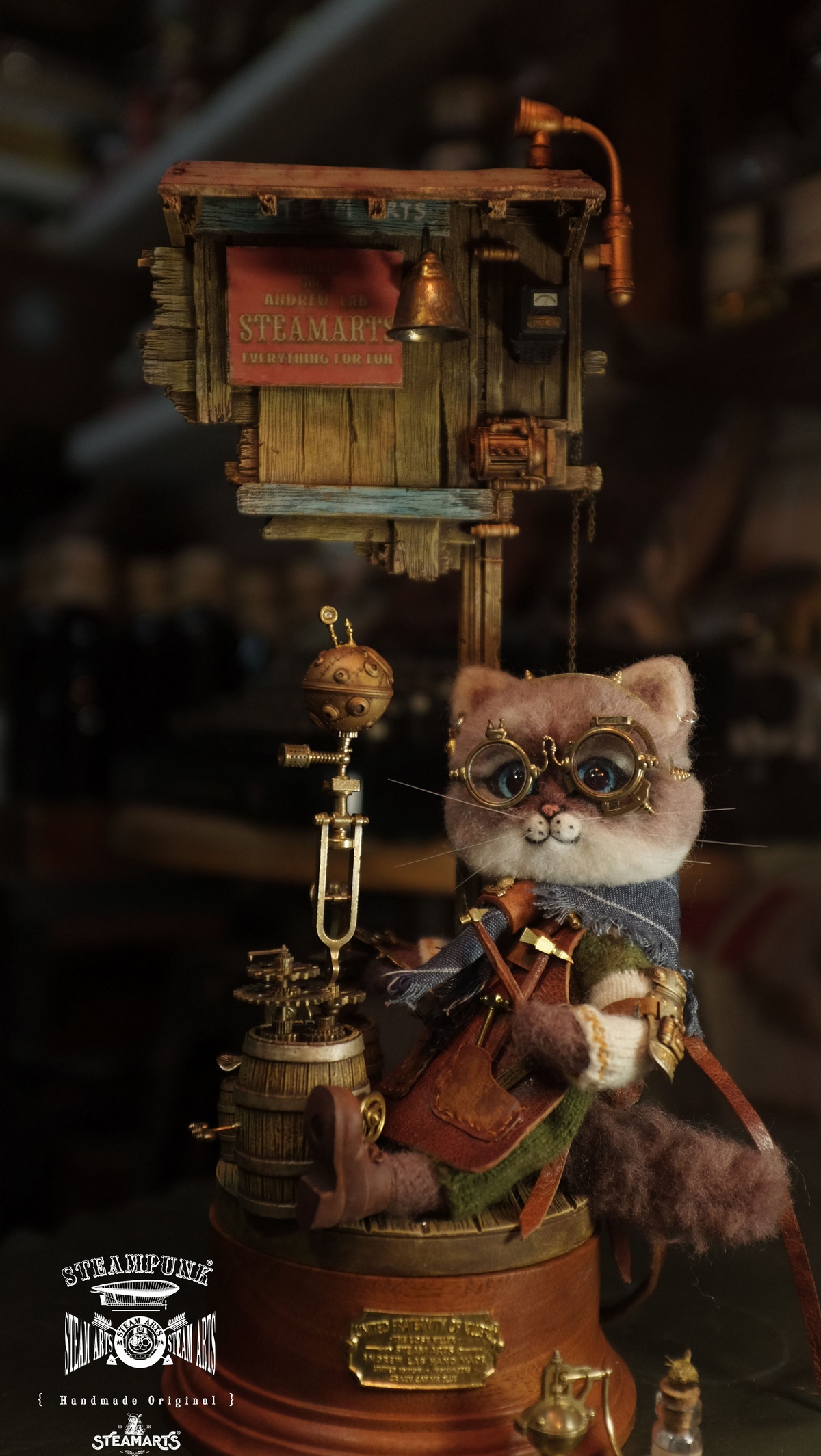 PRE-ODER STEAMARTS Steampunk Wool Felt Handmade Version Mechanic No. 002 MR.BLUE Action Figure