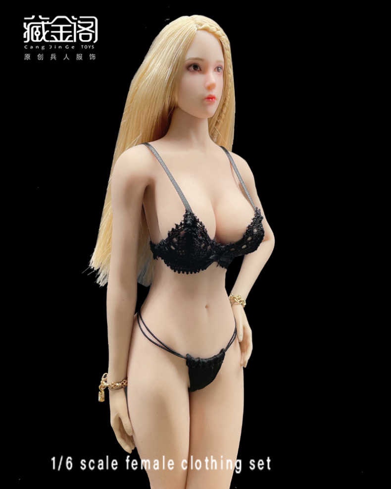 【In Stock】Cangjinge 1/6 black and white lace underwear set cjgw038 is suitable for 12 inch female soldiers