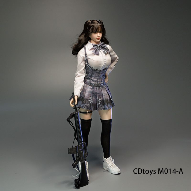 CDtoys M014 1/6 Female Soldier Tactical JK Python Uniform Skirt Pleated Skirt Armed Girl Suit