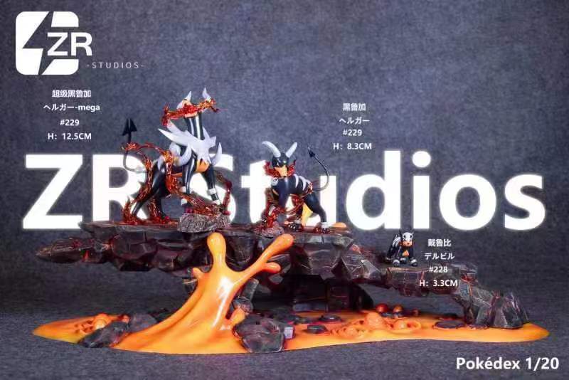 PRE-ORDER ZR Studio - Houndoom Evolution - (Houndour Houndoom & Mega Houndoom) 1/20 Statue(GK)