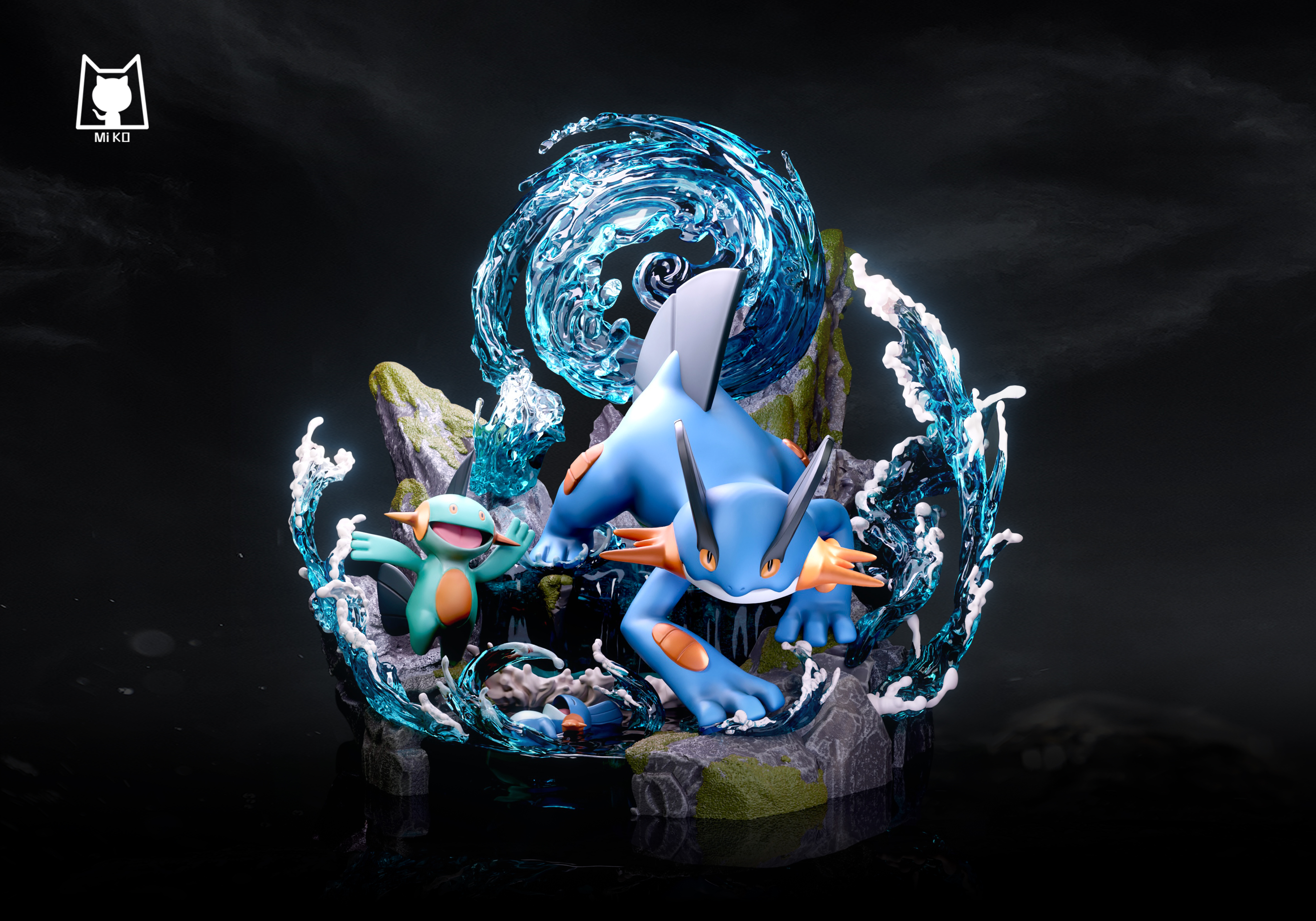 PRED-ORDER Miko Studio - Pokémon Swampert Evolution Group Statue(GK)