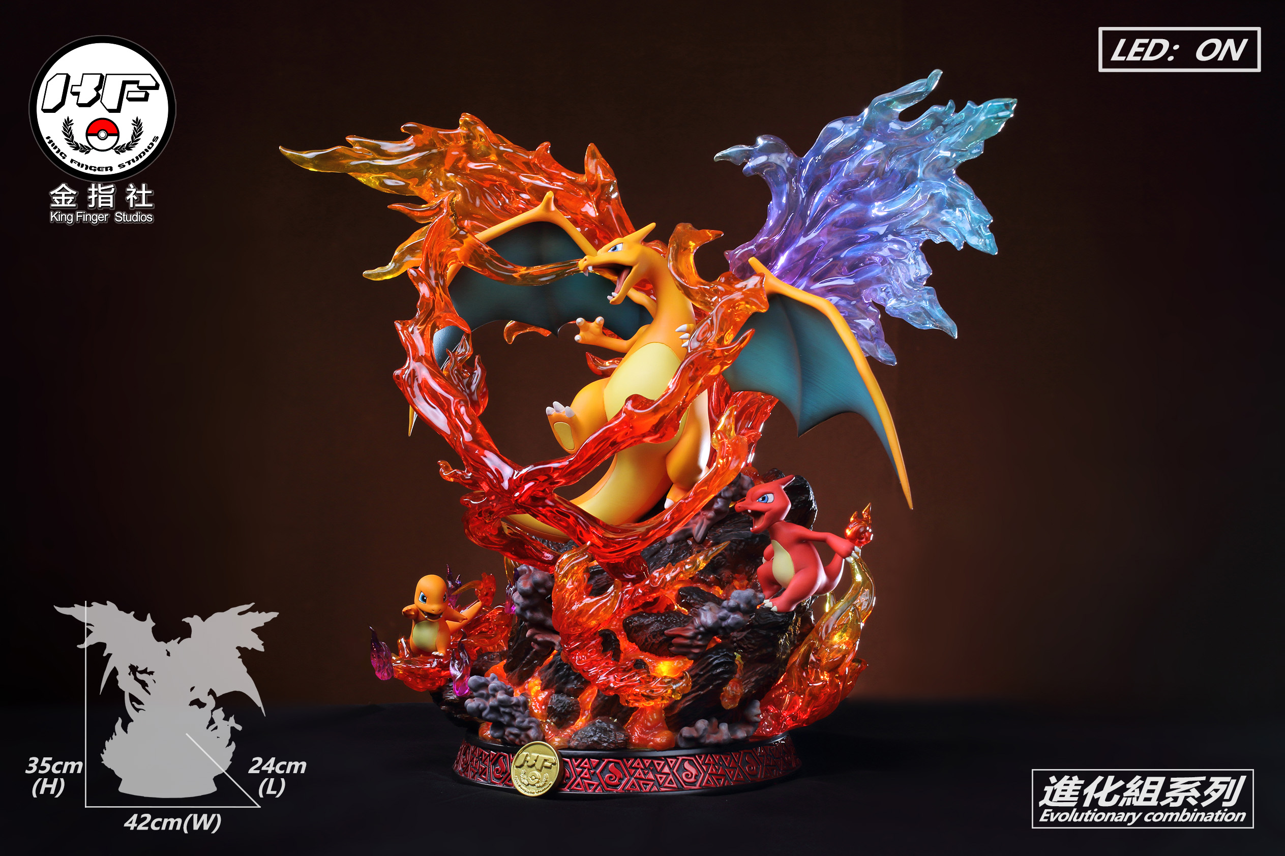 PRE-ORDER KingFinger studio - Pokemon Charizard Evolutionary group Statue(GK)