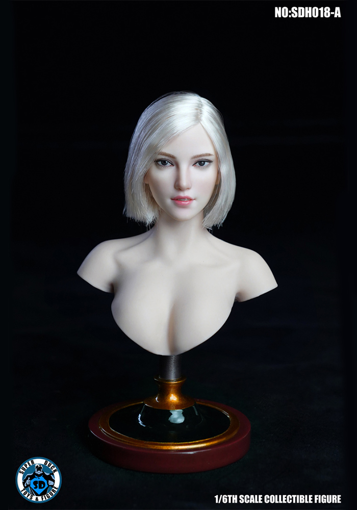 SUPER DUCK SDH018 1/6 Female soldier's head sculpture Suitable for whitening skin plain body