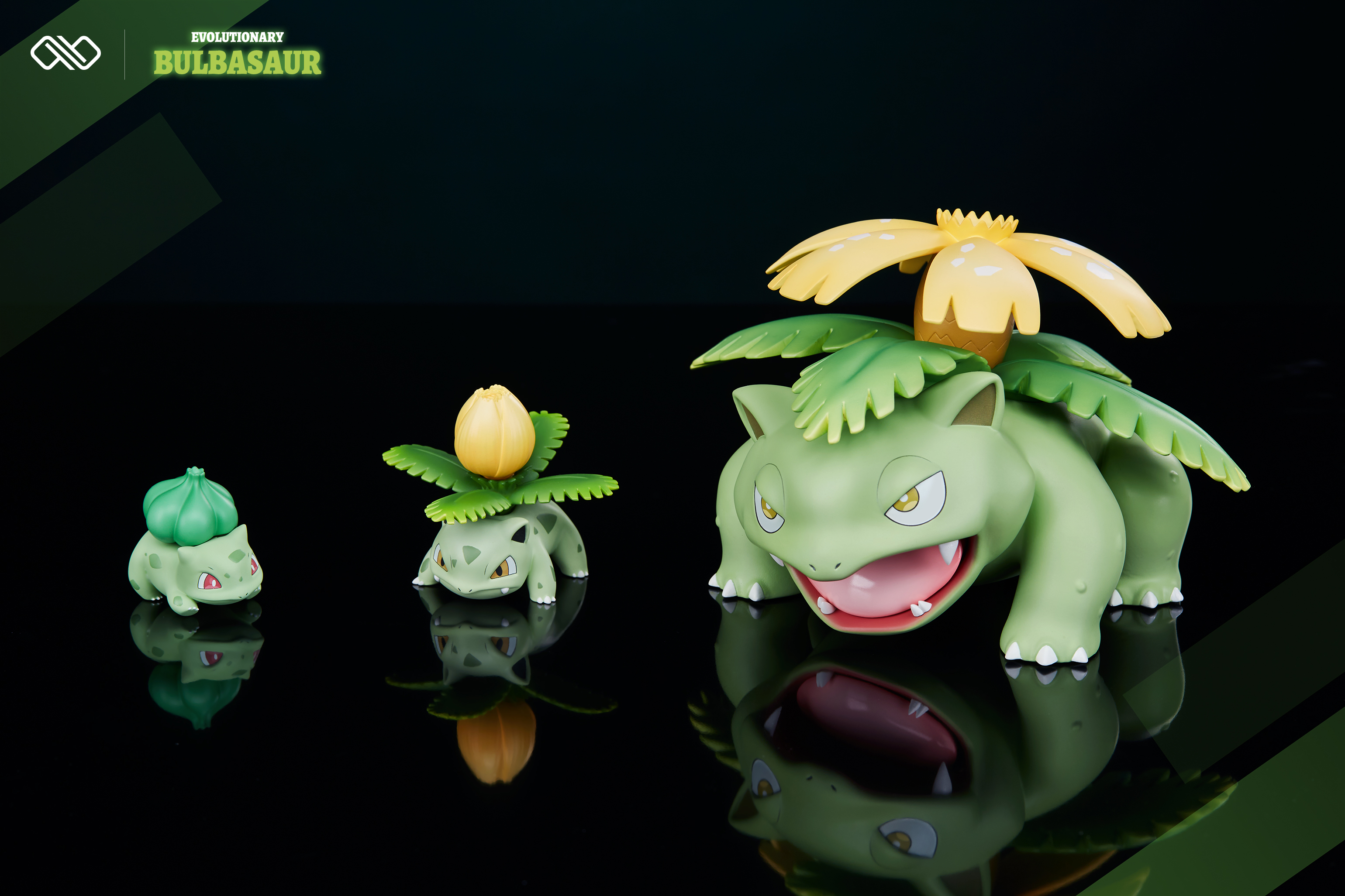 PRE-ORDER Unlimited Studio Pokemon World Zukan Evolution of Bulbasaur Set 1/20 Statue (GK)