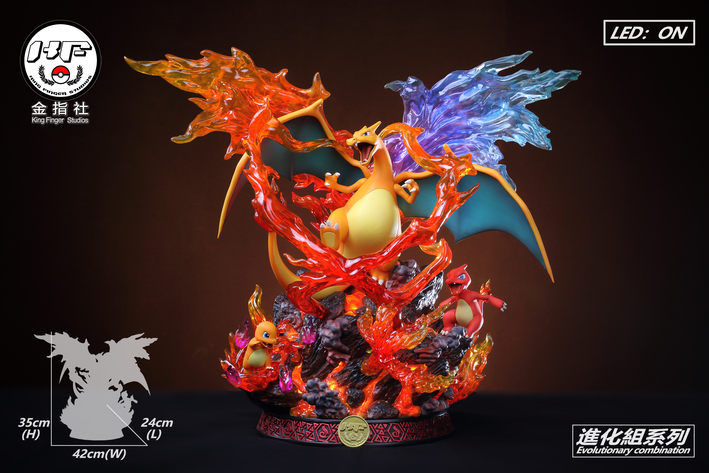 PRE-ORDER KingFinger studio - Pokemon Charizard Evolutionary group Statue(GK)