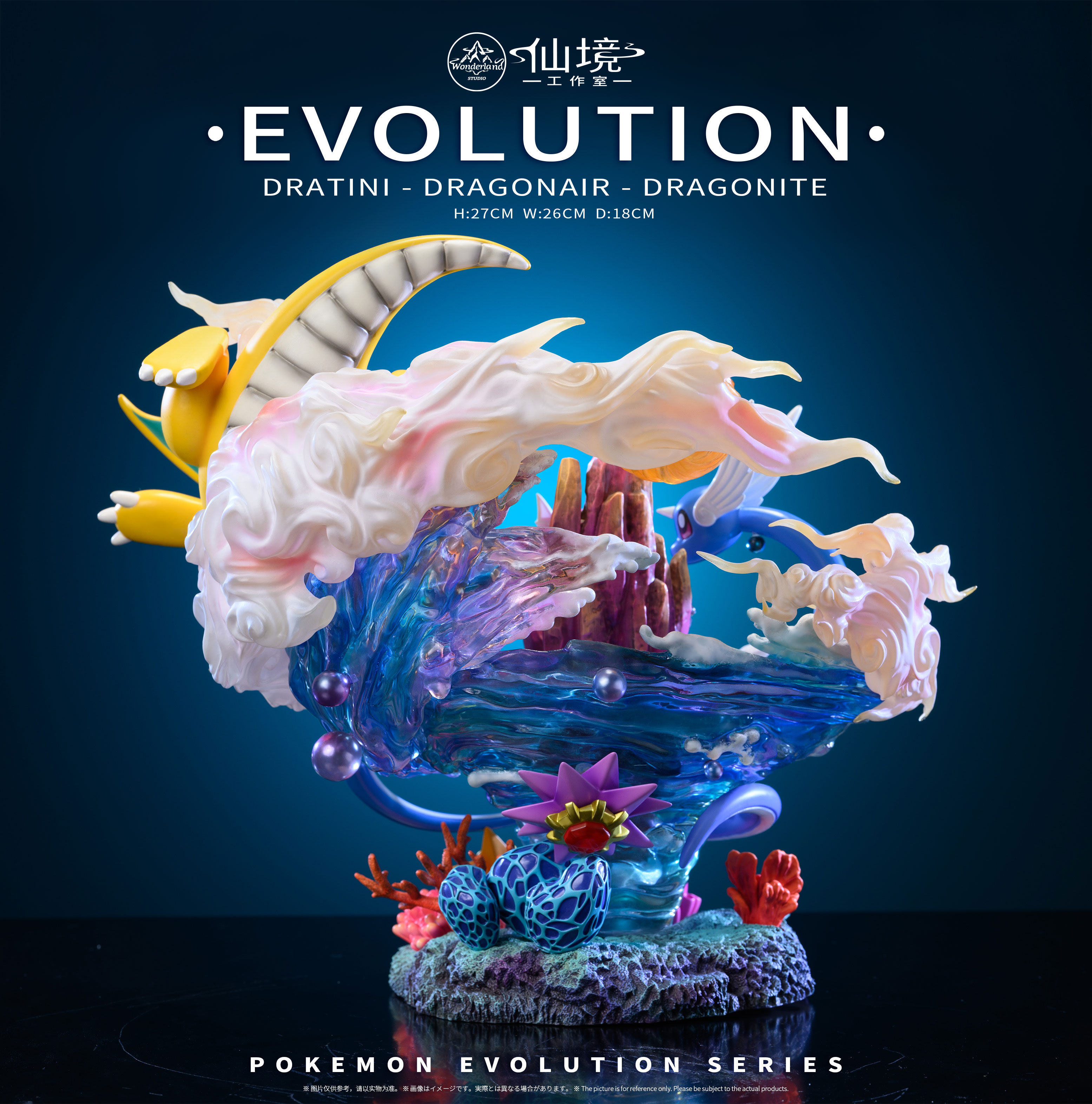 PRE-ORDER Wonderland Studio - Pokemon - Dragonite Evolution with LED 1/20 Statue(GK)